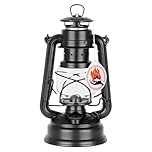 Feuerhand Baby Special 276 Storm Lantern Matte Black - for Garden, Camping & Balcony - Traditional Petroleum Lamp - with 20 Hours Light Time - Made in Germany