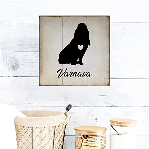 Personnaliser mur vide salon avec plaque en bois rustique berger des Shetland 35cm