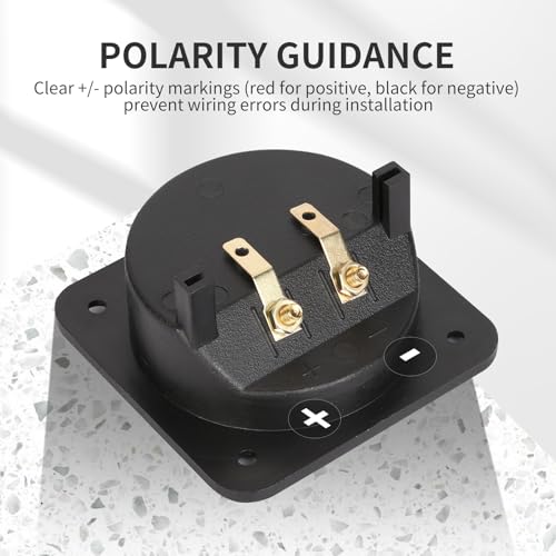 3.1 Inch Square Push Spring Speaker Terminal Cup,2-Way Speaker Terminals with Gold Plated Binding Posts,Bare Wire Connection,1 Pack