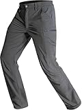 Men's Lightweight Hiking Pants Water Resistant Quick Dry Breathable Stretch Outdoor Travel Camping Fishing Cargo Work Pants with 6 Pockets Drak Grey 34Wx32L