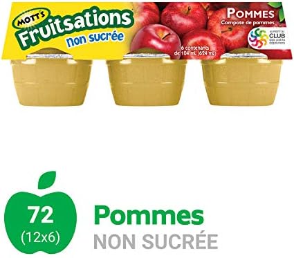 Mott's Fruitsations Apple Sauce, Unsweetened, 104 mL per Unit, Pack of 72 - 3