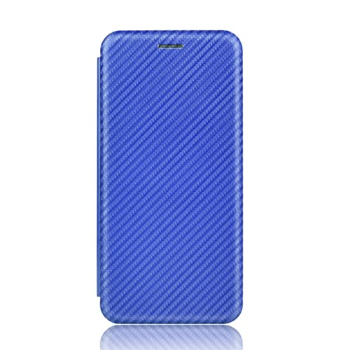 DENSUL Funda de fibra de carbono para Google Pixel 7/7 Pro, funda de piel ultrafina, con tapa y tarjetero, cierre magnético, funda protectora, azul, 7 6.4 pulgadas