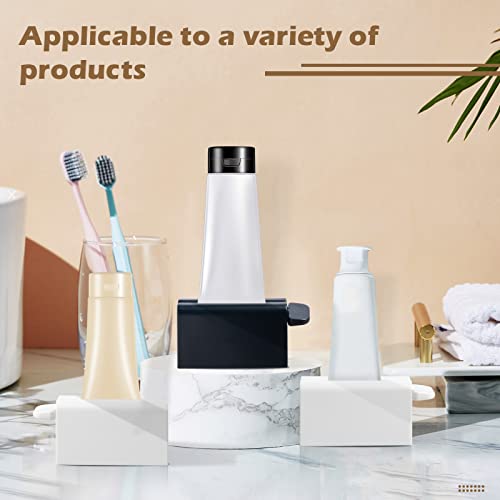 ISKYBOB Set of 2 Rolling Tube Toothpaste Squeezer Dispenser Toothpaste Seat Holder Stands, White+Navy Blue - Thumbnail 6