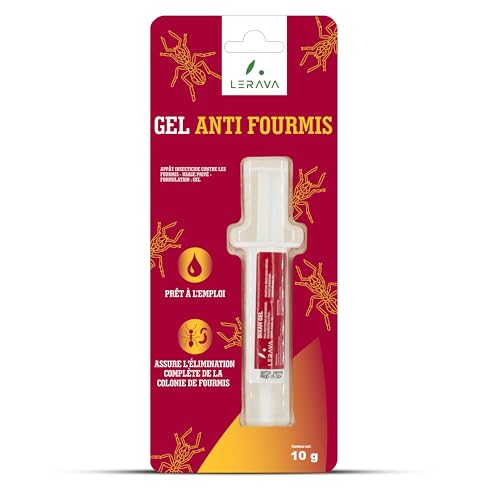 LERAVA® Gel Anti Fourmis (10 g) - Gel fourmis puissant pour éliminer colonies - Action rapide...