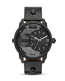 diesel damenuhr schwarz gold Importiert Diesel - Zweihanduhr aus Gunmetal-Leder Mini Daddy für Damen - DZ5584