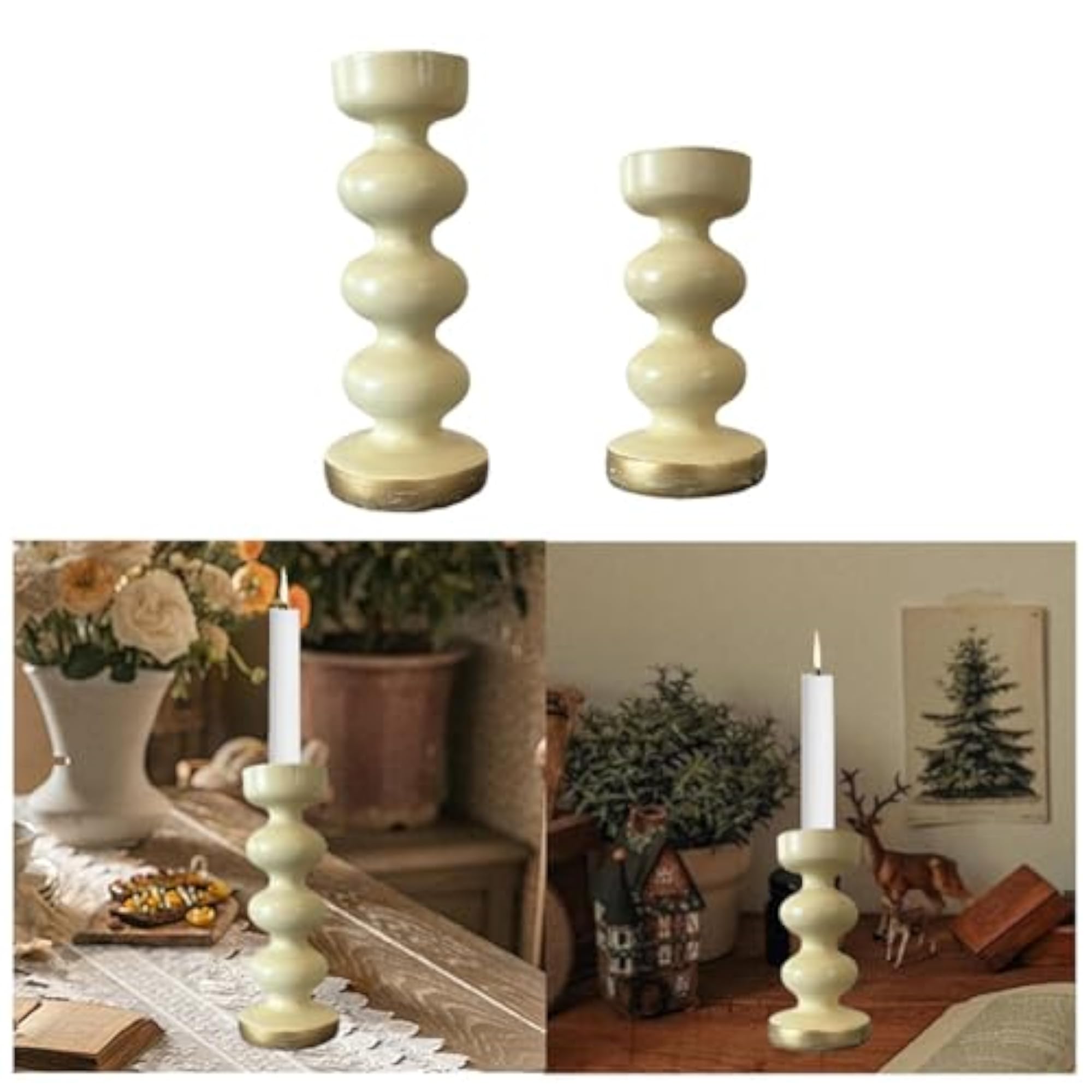 Resin Retro Desktop Candle Holder for Living Room Decor