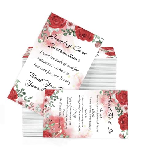 stallry 120pcs Jewelry Instructions Cards Jewelry Cleaning and Care Cards Make Your Jewelry Last Longer Customer Direction Cards for Jewelry Customer Directions