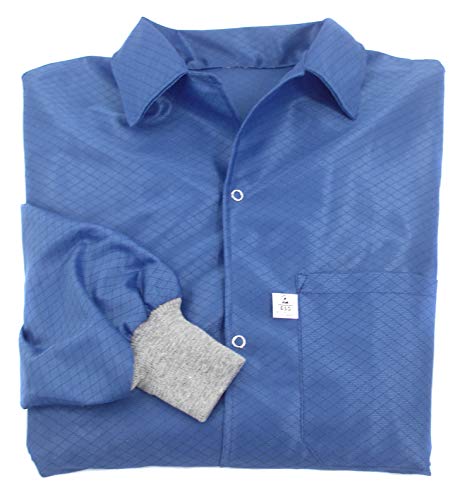 Image of Botron Blue Conductive Cuff Lightweight ESD Smock Large
