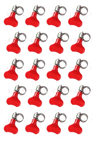 Image of BATH GURU Stainless Steel Hand Adjustable Worm Gear Key Type Hose Clamps 1.5 Inch Gas Water Tap Garden Pipe Clamp Clips for Plumbing Mechanical & Multi Uses (Pack Of 20, 1.5 Inch)