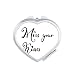 Miss Your Kisses Quote Handwrite Mirror Heart Portable Hand Pocket Makeup