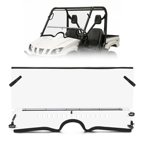 HECASA Front Clear Vented 1/4" Windshield Compatible with 2004-2013 Yamaha Rhino 450 660 700 Windscreen Plastic