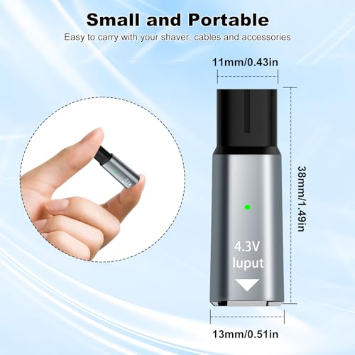 4,3 V scheerapparaat USB C-adapter, 2 stuks laadkabel adapter voor Philips OneBlade QP2520 QP2620 QP2510 MG3720 MG5720 MG3730 MG5730 MG3710 BT3206 BT3208 (zonder kabel) - Afbeelding 5