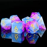 Cttasty Dice Set Resin Sharp Edge DND Dice Set Handmade 7pcs Polyhedral Dice Set DND RPG MTG Role Pl