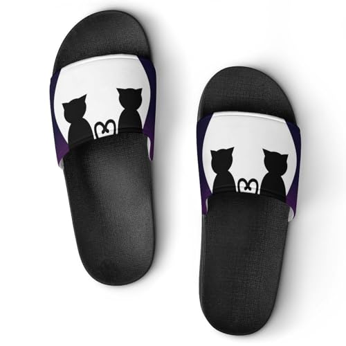Claquettes femme star moon cat : pantoufles de bain antidérapantes