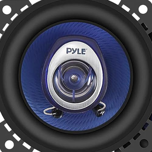 Pyle 4" Car Sound Speaker (Pair) - Upgraded Blue Poly Injection Cone 2-Way 180 Watt Peak w/ Non-fatiguing Butyl Rubber Surround 110 - 20Khz Frequency Response 4 Ohm & 3/4" ASV Voice Coil - PL42BL