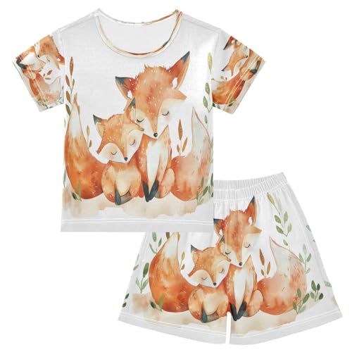 senya Short Sleeve Pajamas Sets Summer Cotton Sleepwear Two Fox