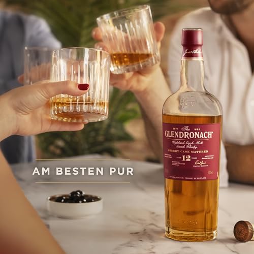 The Glendronach 12 Jahre - Premium Single Malt Whisky - Geschenkempfehlung - Vollmundig, cremig und würzig mit Sherrynoten - 0.7L/43 Prozent Vol