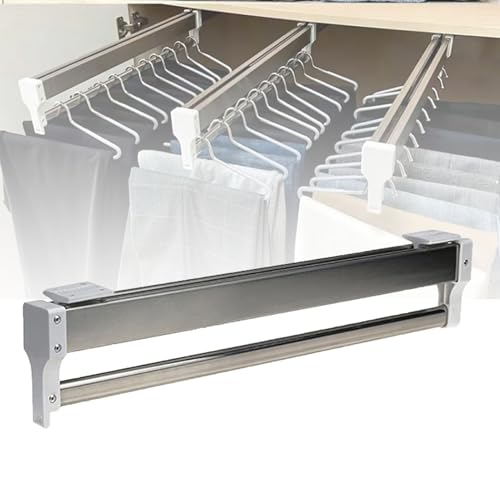 IMYOGI Perchero Ajustable extraíble de 30 a 80 cm, Barra de Acero Resistente para Pantalones, Barra retráctil para Colgar, Ahorra Espacio, soporta 25 kg (17,7 Pulgadas).