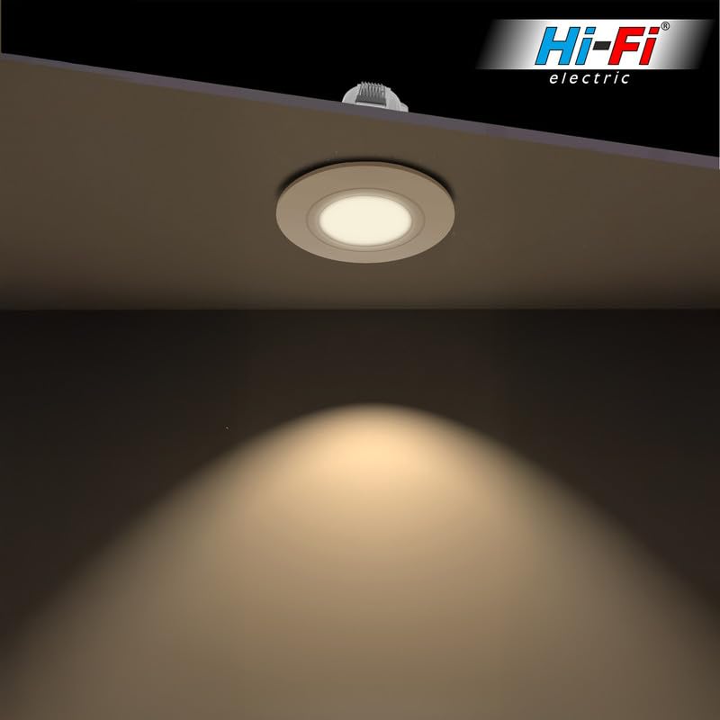 Image of elleys' ZIRA 3W LED Down Light (Warm White Light) Round Recessed Ceiling LED Light | Cut Out- 45 mm | BIS Certified & 4KV Surge Protection pop Lights for Ceiling (3W, Pack of 6)