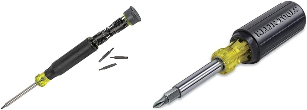 Klein Tools 32328 Precision Screwdriver, 27-in-1 Multi-Bit Screwdriver, Bits for Apple Product Repair, Rare-Earth Magnet, Electronic Repair & 32500 11-in-1 Screwdriver/Nut Driver Set