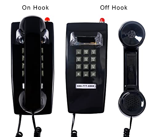 Classic Wall Phones For Landline With Mechanical Ringing, Single Line 2554 Wall Telephone With Indicator, Retro Wall Mounted Phone Waterproof, Old Wall Mount Phone For Kitchen,Home,Black #TOP1