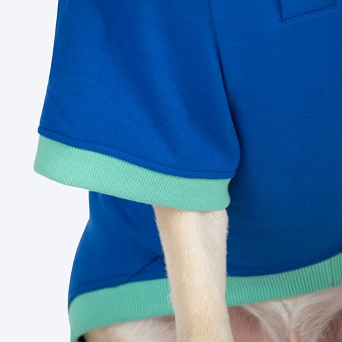 Image of HUFT Spoilt Sweet Colour Block Hoodie - Navy Blue (2XL) | Cozy Winter Clothes & Hoodie for Extra-Large Dogs | Stylish Sweatshirt for Labradors,Golden Retrievers & Large Breeds | Perfect Winter Outfit