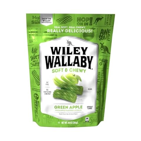 Wiley Wallaby Licorice 10oz Soft & Chewy Apple Candy Twists Cover