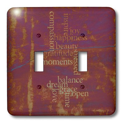 Interrupteur à baïonnette rétro imprimé violet motivation bonheur multicolore 3dRose