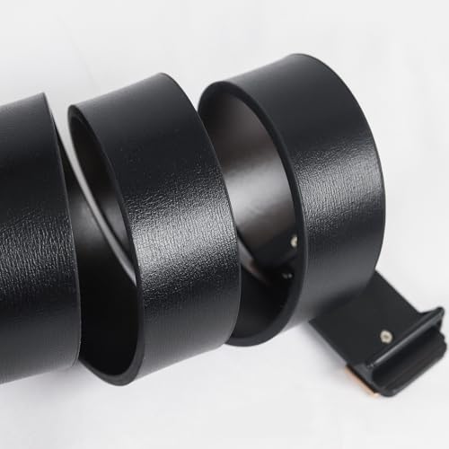 Image of Aurolran Men&Womens Leather Dress Belt Business Automatic Buckle Belt Color-Black Silver Gold