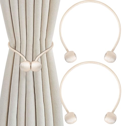 Catálogo para Comprar On-line Cuerdas para cortinas los preferidos por los clientes. 50 VIOSOON Abrazaderas para Cortinas Corbatas con Borlas Hebillas Decorativas para Cortinas Cuerda de Atar Magnéticos para Cortinas 2PCS (EJ Blanco)