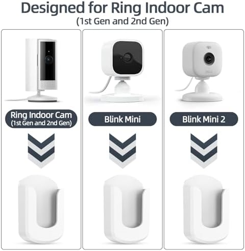 No Drill Ring Indoor Cam Adhesive Wall Mount Bracket - No Screws Needed, Easy Install - Compatible with Ring Cameras(1st Gen and 2nd Gen) for Home Surveillance (5 Pack) - 1
