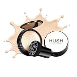 Hush Coverage Foundation for Older Women, Mushroom Head Air Cushion CC Cream, BB Cream Foundation Makeup Moisturizing Concealer, Long-Lasting Full Coverage Foundation for All Skin Types (Natural)