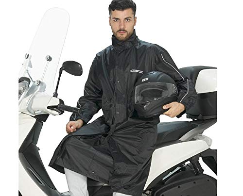 TJ MARVIN TRENCH E05 - Protector de lluvia con capucha y cubrepiés, color negro, talla M Cover