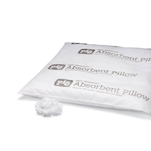 Image of PIG Skimmer Oil-Only Absorbent Pillow | Absorbs Oil-Based Liquids | 1 Gal Absorbency | 17 inch L x 16 inch W x 1 inch H | 10 Pillows | PIL203
