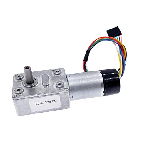 WHEEJE Motor ZGY370EC DC con codificador de pasillo 11PPR JGY370 codificado DC12V motor de engranaje helicoidal alto par 5-200rpm (velocidad (RPM) : 20, voltaje (V): 12V) Cover