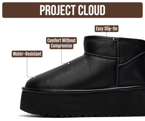 Image of Project Cloud 100% Genuine Leather Platform Ankle Boots for Women