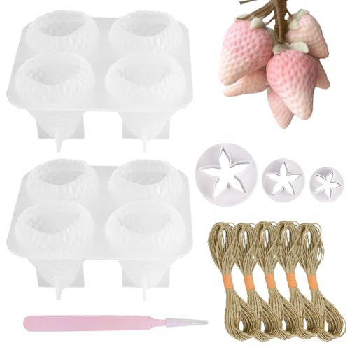 Silicone Strawberry Soap Mold Kit Soap Making for DIY Handmade Without Soaps