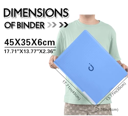 Image of Premium Card Binder 16 Pocket - Fits 1600 Cards,4X4 Ringless Card Album with Sleeves for Trading Cards & Sports Cards(Model C,Sky Blue)