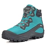 Manfen Women's Dimo Waterproof Hiking Boots Outdoor Winter Walking Ankle Shoes Blue Size 6