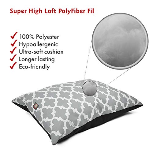 Image of Majestic Pet Rectangle Medium Dog Bed Washable - Non Slip Comfy Pet Bed - Dog Crate Bed Super Value Pillow Dog Bed - Dog Kennel Bed for Sleeping - Dog Bed Medium Breed 35 x 28 Inch - Trellis Gray