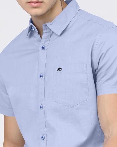 Image of BRUCEWANE Men's 100% Cotton Half Sleeve Shirt