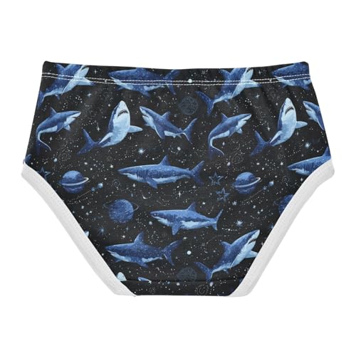 Girls Underwear Soft Cotton Shark Universe Kids Panties in Sizes 2/3t, 4t, 5t, 6 and 82