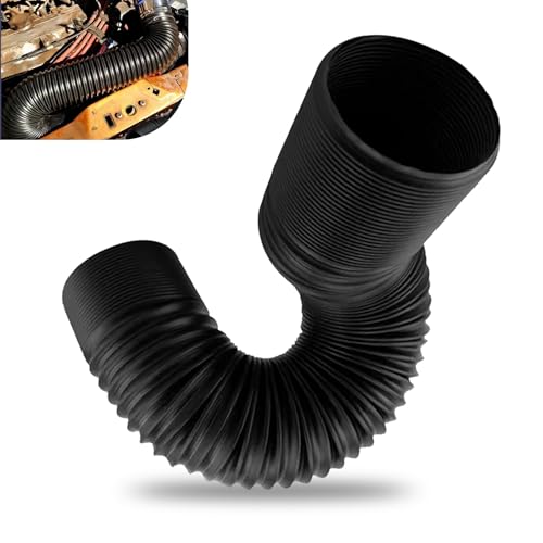 Cuymoap Car Air Intake Pipe, 3' Anti-leak Water-proof Cold Air Conduction Hose for Extending to 39 ', Flexible Bendable Expansion Duct, Universal Modified Intake Inlet Accessory for Cars (Black)