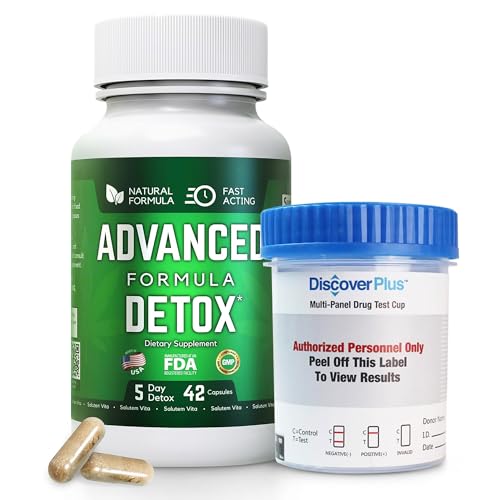 Salutem Vita Advanced Detox Cleanse, Detox Kit with Test Cup, Natural Detox & Cleanse with Milk Thistle, Licorice Powder, and More, Body Cleanse Detox for Women and Men, 42 Capsules, 1 Pack