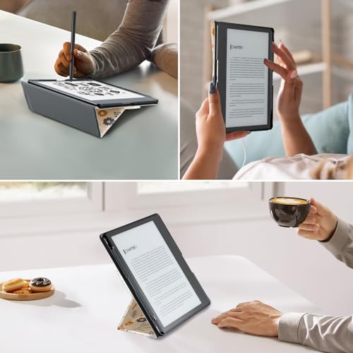 Image of CoBak Stand Case for Kindle Scribe - Premium Folio Leather Cover with Pen Holder, Auto Sleep /Wake - Compatible with 10.2 Inch Kindle Scribe (2022 /2024 Release)