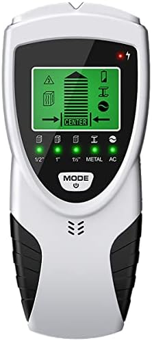 FUYGRCJ- Stud Finder 5 In 1 High Accuracy Wall Scanner with LCD Display and Audio Alarm Automatic Calibration Portable Electronic Wall Detector for Metal Studs AC Wire Detection(silver)