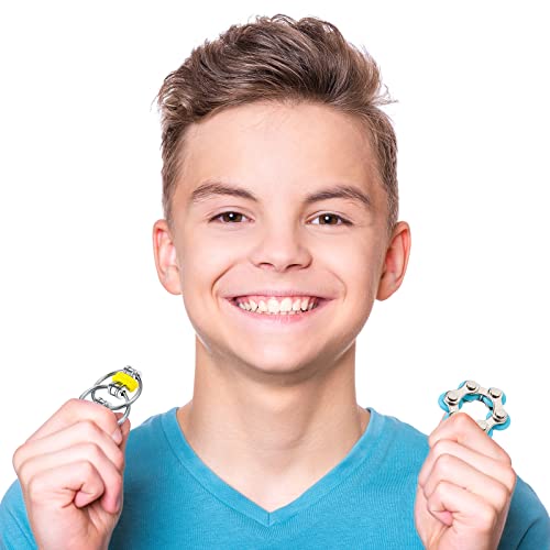 8 Pieces Fidget Toys Set Includes 4 Flippy Roller Chain And 4 Six Roller Bike Chain Toys For Adults And Teenagers In Learning Help (Purple, Pink, Yellow, Light Blue) #TOP2