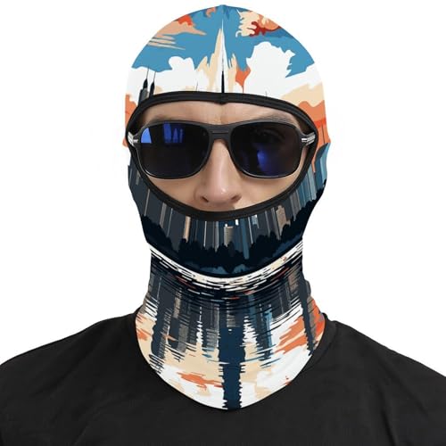 Pasamontañas para hombres y mujeres con impresión de Chicago Skyline, máscara facial térmica para clima frío, equipo para motocicleta, máscara de esquí de invierno para mujeres y hombres miniatura 3