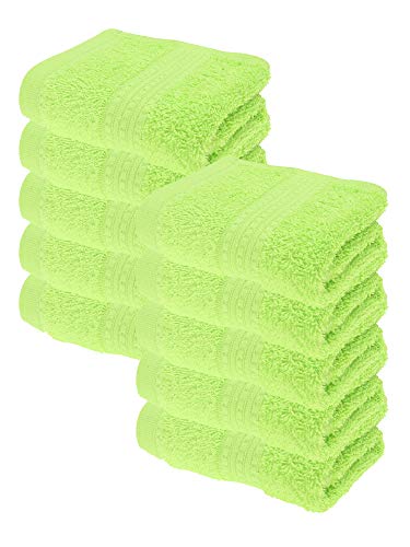 Julie Julsen® Bio Gästetuch-Set, 10 Gästetücher in 32 Farben erhältlich weich und saugstark Apfelgrün 30x50 cm