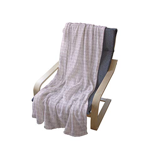 Lunarable Checkered Throw Blanket, Romantic Tartan With Hearts Love Theme Pastel Girly Tones Cartoon, Flannel Fleece Accent Piece Soft Couch Cover For Adults, 70" X 90", Pale Pink White #TOP3